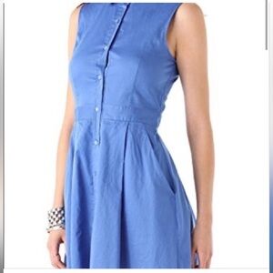 Theory Blue Sleeveless Shirt Dress